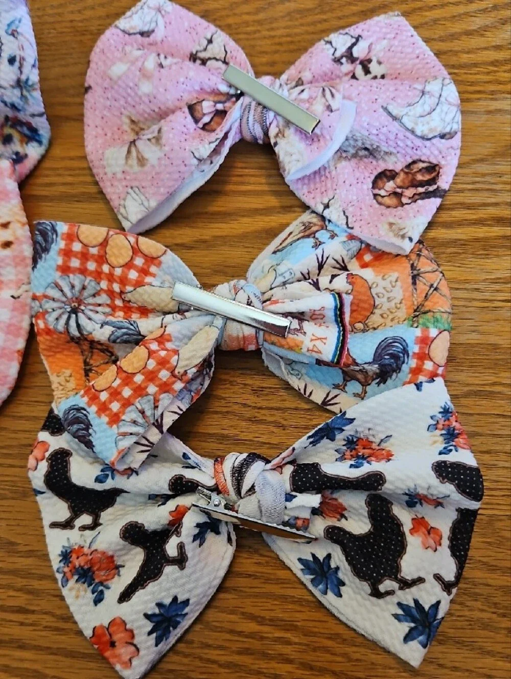 Farm Animal Bows On Clips